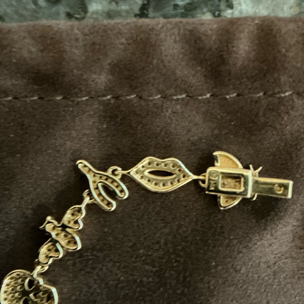 BRAND NEW BEAUTIFUL SYDNEY EVAN SMALL DIAMOND GOLD ICON ANNIVERSARY BRACELET - Picture 11 of 16